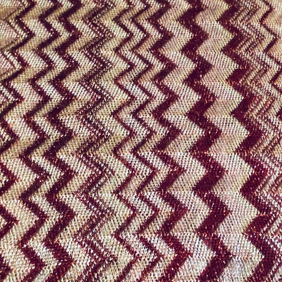 NWOT Festive Red & Rose Gold Metallic  Scarf by INC - Picture 8 of 8